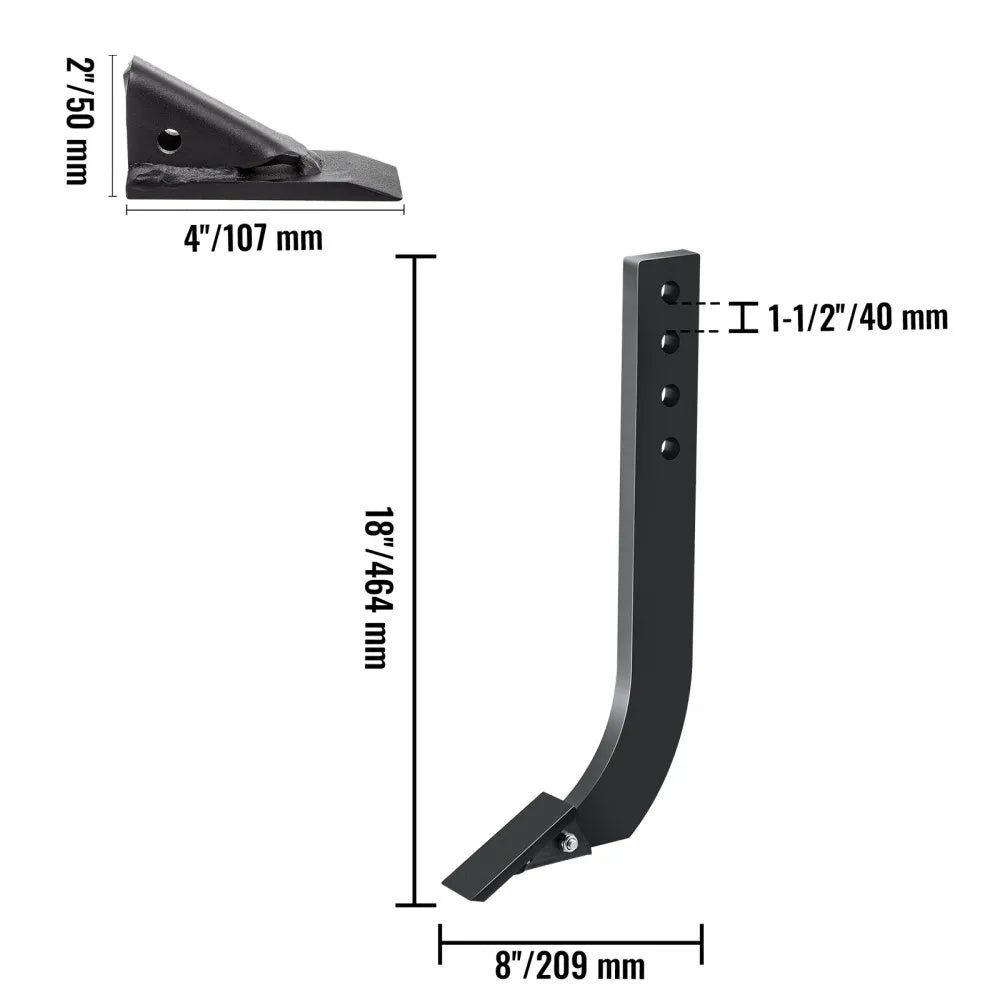 010670547491 - 18'' Carbon Steel Box Blade Shank with Adjustable 4 Holes