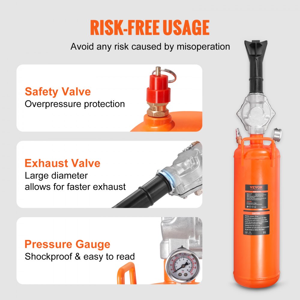 XJC-026 - 8L VEVOR Tire Bead Setter, 120 PSI Portable Inflator