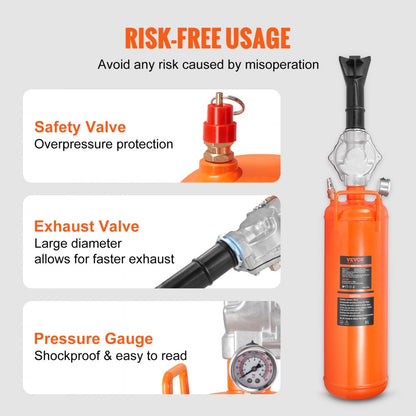 XJC-026 - 8L VEVOR Tire Bead Setter, 120 PSI Portable Inflator