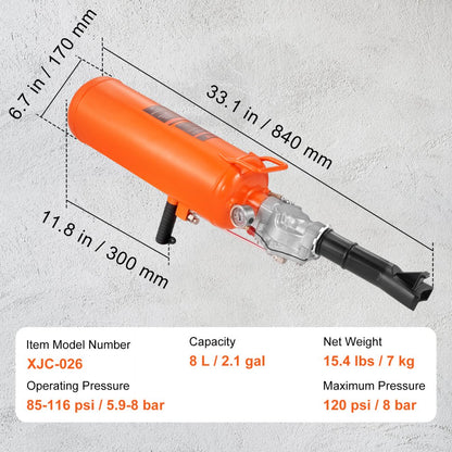 XJC-026 - 8L VEVOR Tire Bead Setter, 120 PSI Portable Inflator