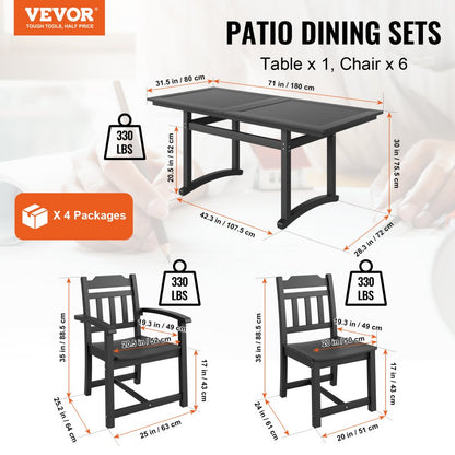 WS-SS-002 - Durable 7-Piece Patio Dining Set for All-Weather Comfort