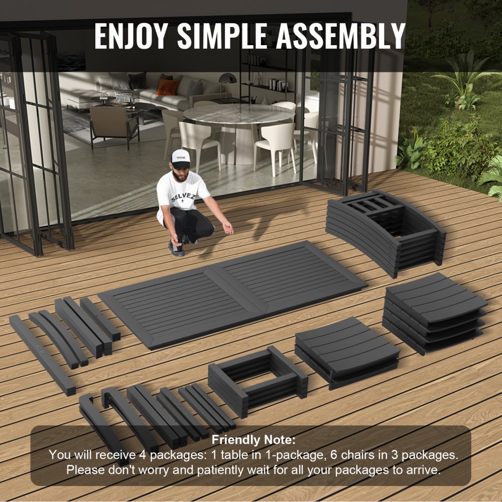 WS-SS-002 - Durable 7-Piece Patio Dining Set for All-Weather Comfort