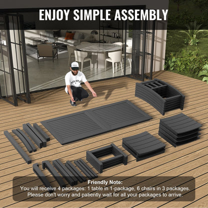 WS-SS-002 - Durable 7-Piece Patio Dining Set for All-Weather Comfort