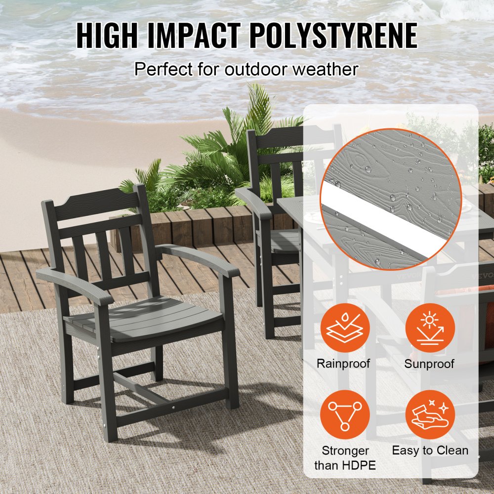 WS-SS-001 - Weather-Resistant 5-Piece Light Gray Patio Dining Set