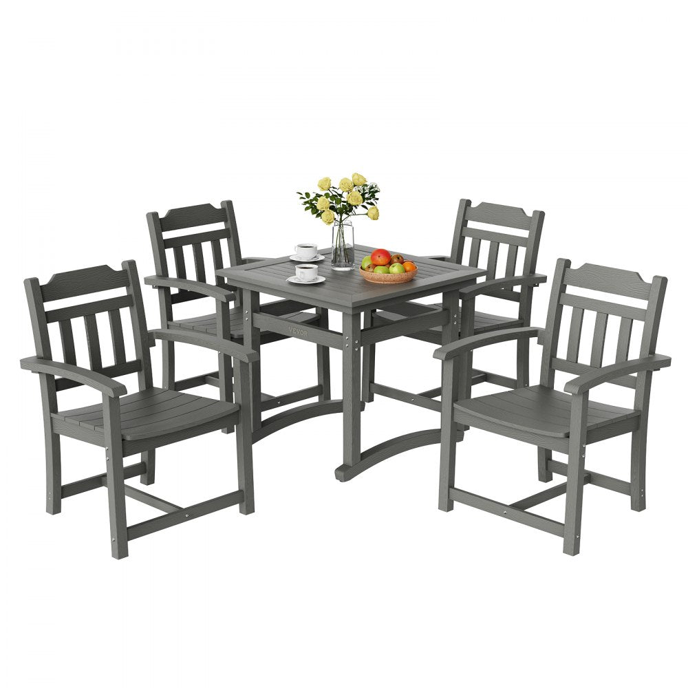 WS-SS-001 - Weather-Resistant 5-Piece Light Gray Patio Dining Set