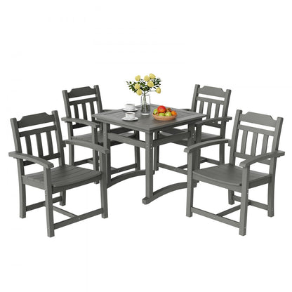 WS-SS-001 - Weather-Resistant 5-Piece Light Gray Patio Dining Set