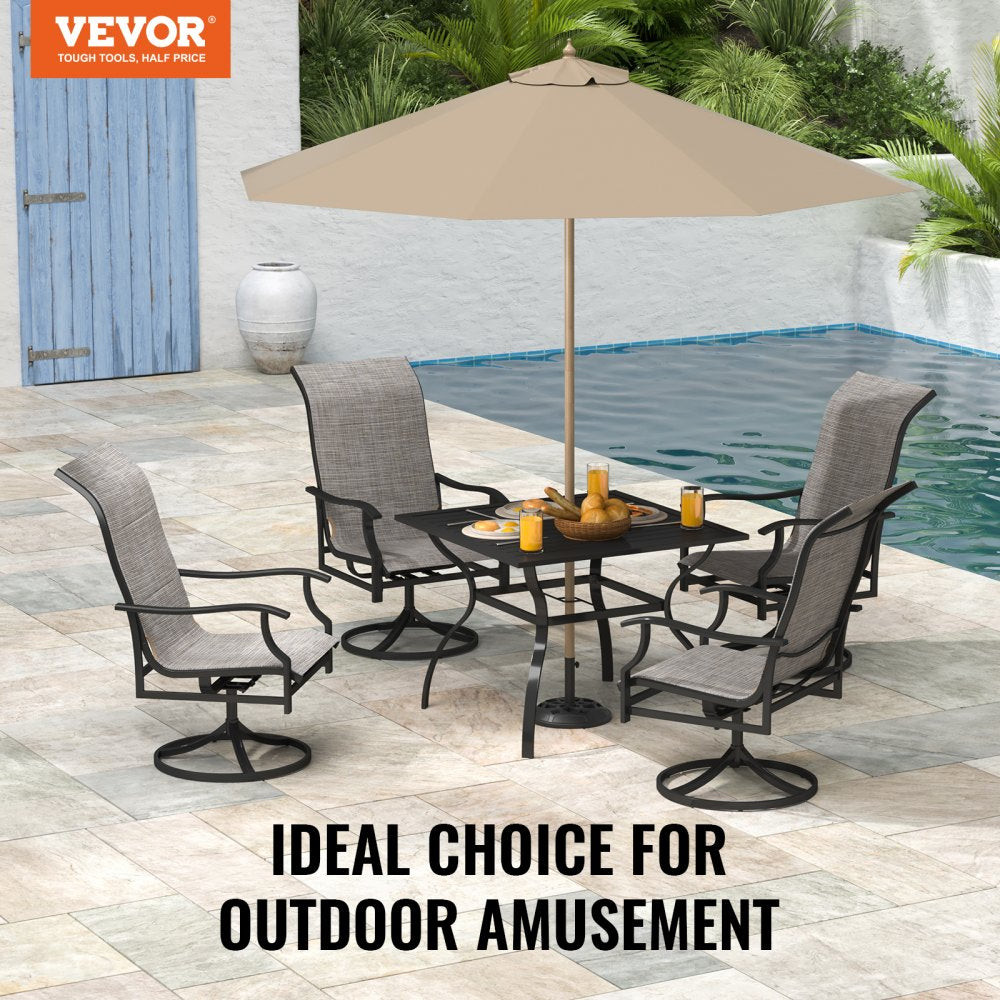 FCS3319, FTS005D - Durable 5-Piece Outdoor Dining Set with Swivel Chairs