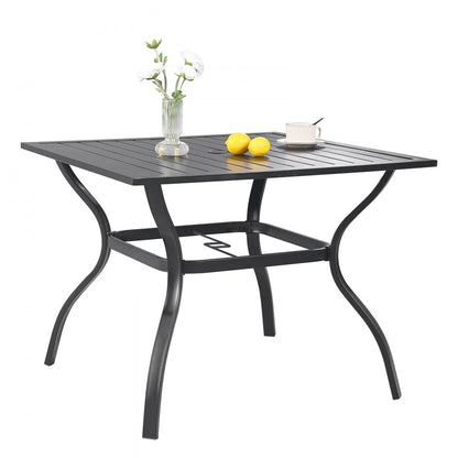 FCS3319, FTS005D - Durable 5-Piece Outdoor Dining Set with Swivel Chairs