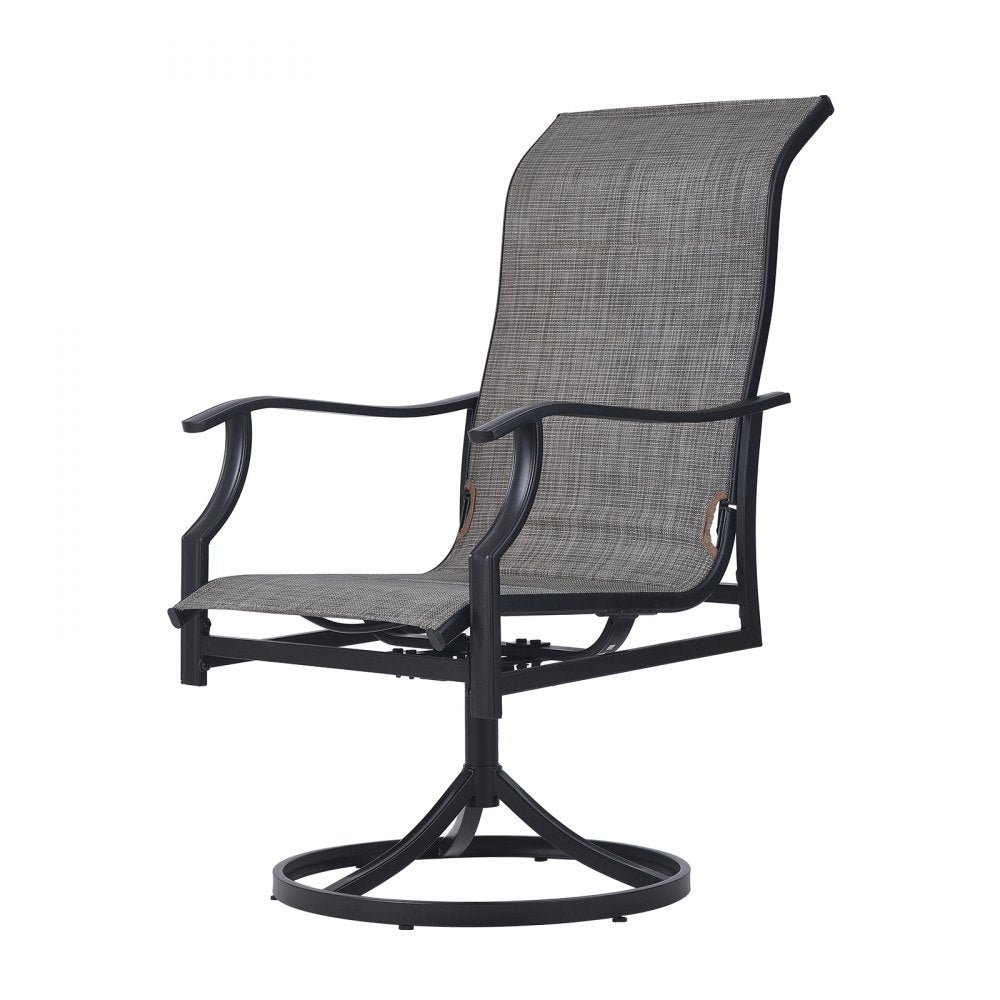 FTS556 - Modern 7-Piece Black Patio Dining Set with Durable Design