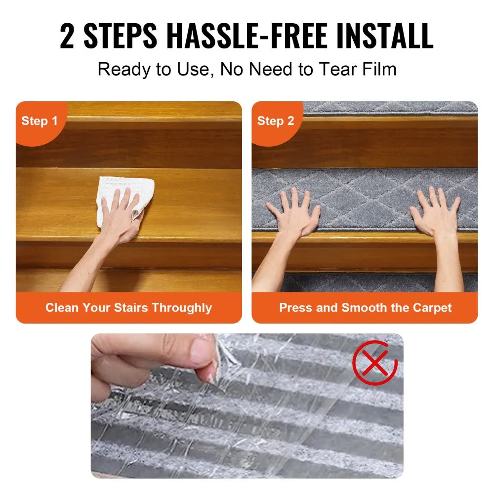 GGDQ-GY - 9" x 28" Non-Slip Stair Treads for Safety and Comfort