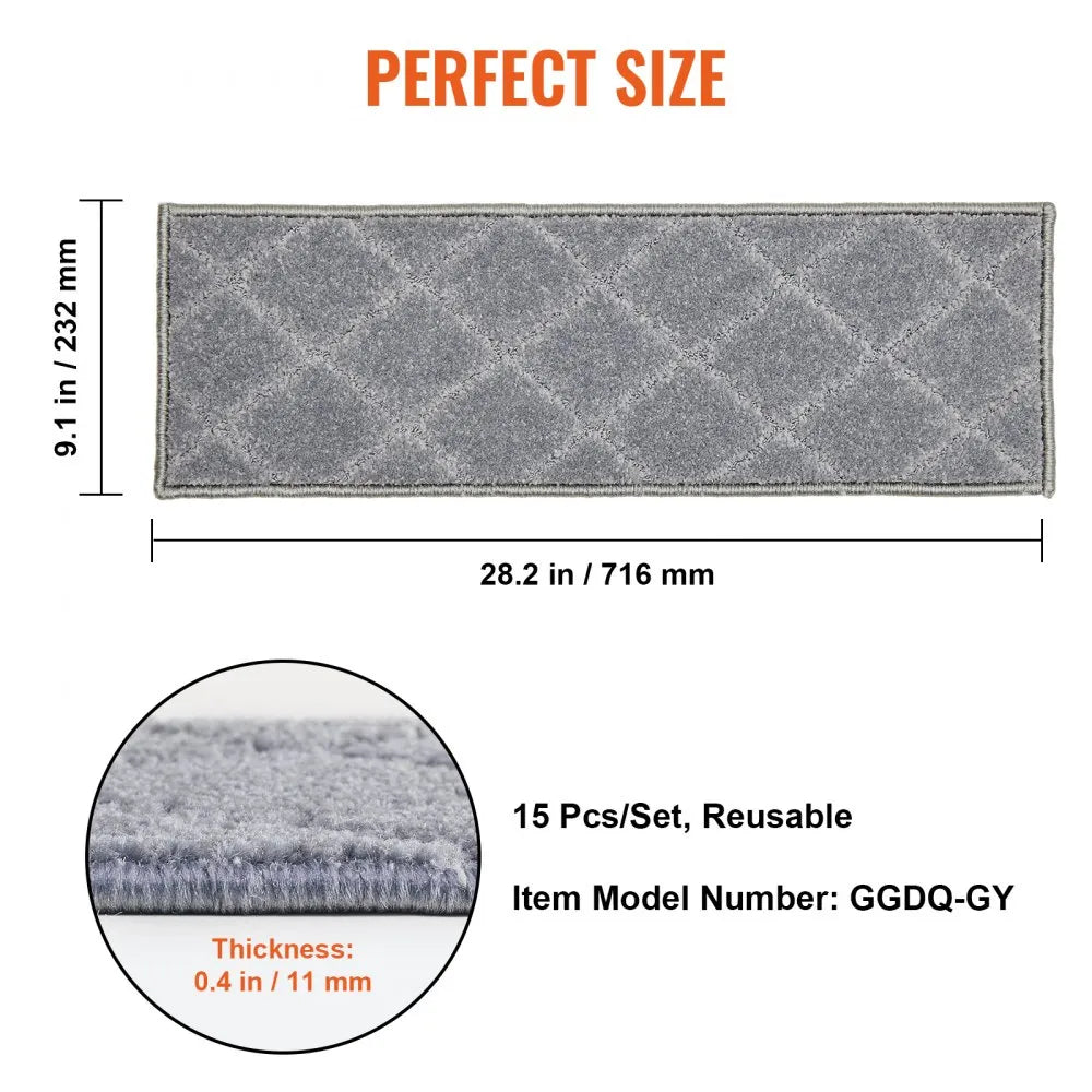 GGDQ-GY - 9" x 28" Non-Slip Stair Treads for Safety and Comfort