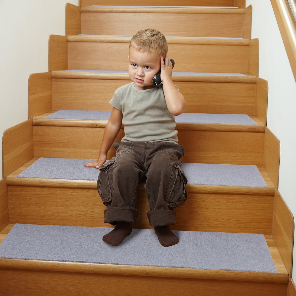 FR002-GY - 8" x 30" VEVOR Non-Slip Carpet Stair Treads for Safety