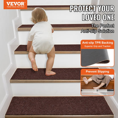 FR002-BR - Non-slip 8x30" VEVOR Stair Treads for Safety & Easy Care