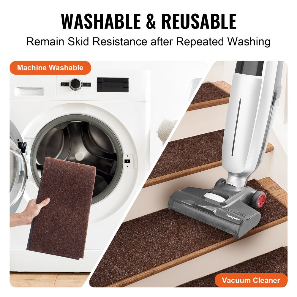 FR002-BR - Non-slip 8x30" VEVOR Stair Treads for Safety & Easy Care