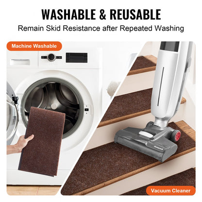 FR002-BR - Non-slip 8x30" VEVOR Stair Treads for Safety & Easy Care