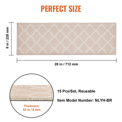 NLYH-BR - 9" x 28" Non-Slip Stair Treads for Safety and Style