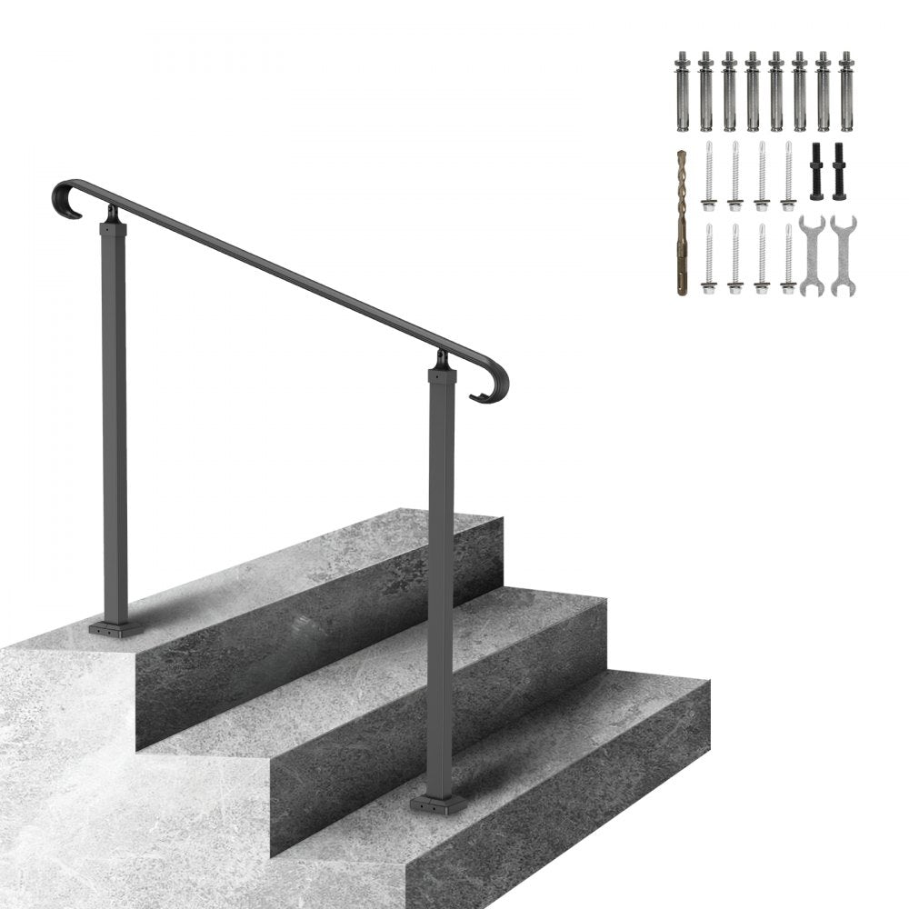 LTFS-1.2MLZ - Durable Wrought Iron Handrails for Steps up to 3ft