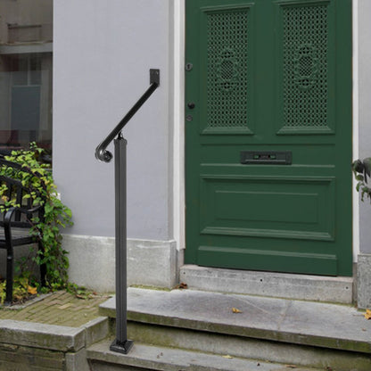 010953049893 - Wrought Iron Handrail for 1 Step, 52.4" Extension, Rust-Proof
