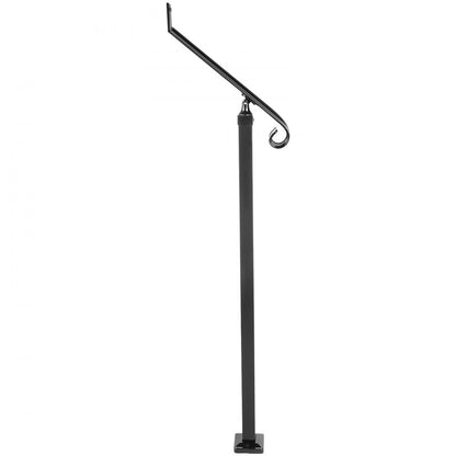 010953049893 - Wrought Iron Handrail for 1 Step, 52.4" Extension, Rust-Proof