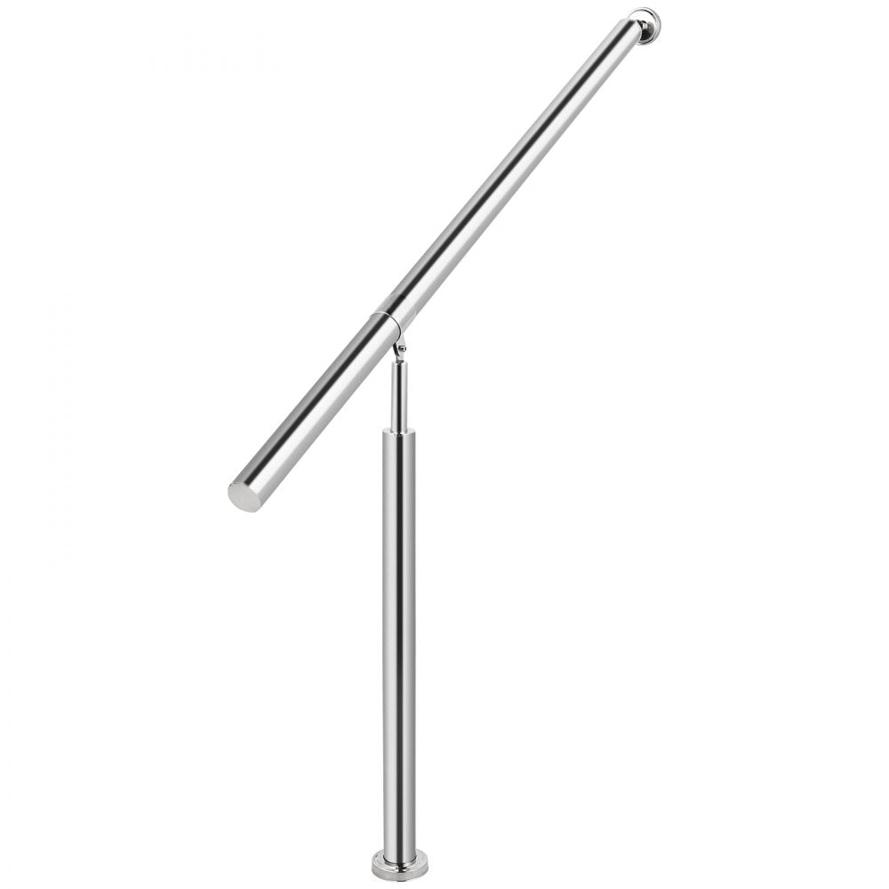 010473933180 - Adjustable 1-2 Step Stainless Steel Handrail, Max Height 44.9"