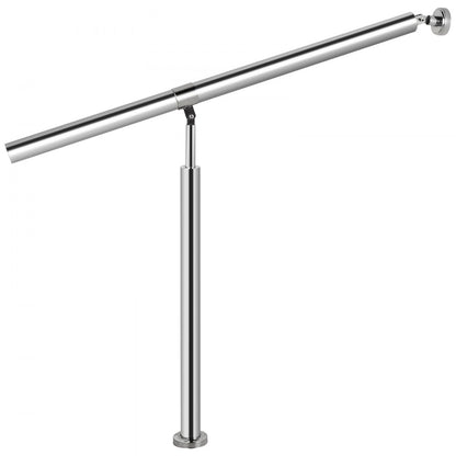 010473933180 - Adjustable 1-2 Step Stainless Steel Handrail, Max Height 44.9"