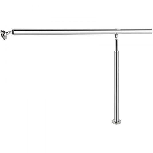 010473933180 - Adjustable 1-2 Step Stainless Steel Handrail, Max Height 44.9"