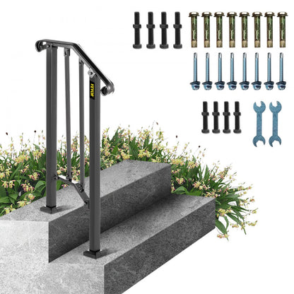 Picket#1 - Adjustable Wrought Iron Outdoor Stair Handrail for 1-2 Steps
