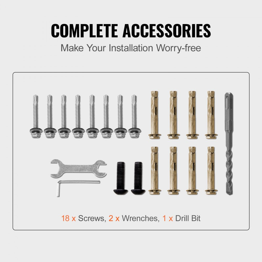 LTFS-1MLZ - Wrought Iron Handrails, Adjustable 17.7" for Outdoor Steps