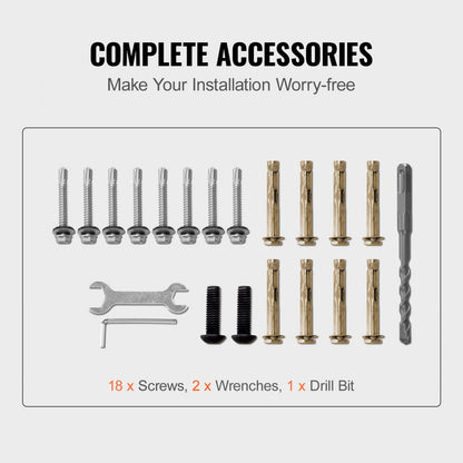 LTFS-1MLZ - Wrought Iron Handrails, Adjustable 17.7" for Outdoor Steps