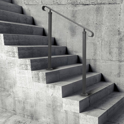 LTFS-1MLZ - Wrought Iron Handrails, Adjustable 17.7" for Outdoor Steps