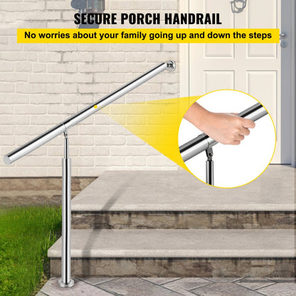 010661669203 - 304 Stainless Steel Handrail for 3-4 Steps, Rust-Proof Design