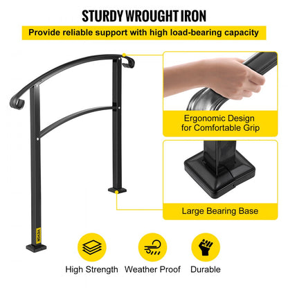 LTFS-3FTB - Outdoor 3-Step Wrought Iron Handrail for Safety