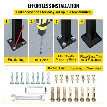 LTFS-3FTB - Outdoor 3-Step Wrought Iron Handrail for Safety