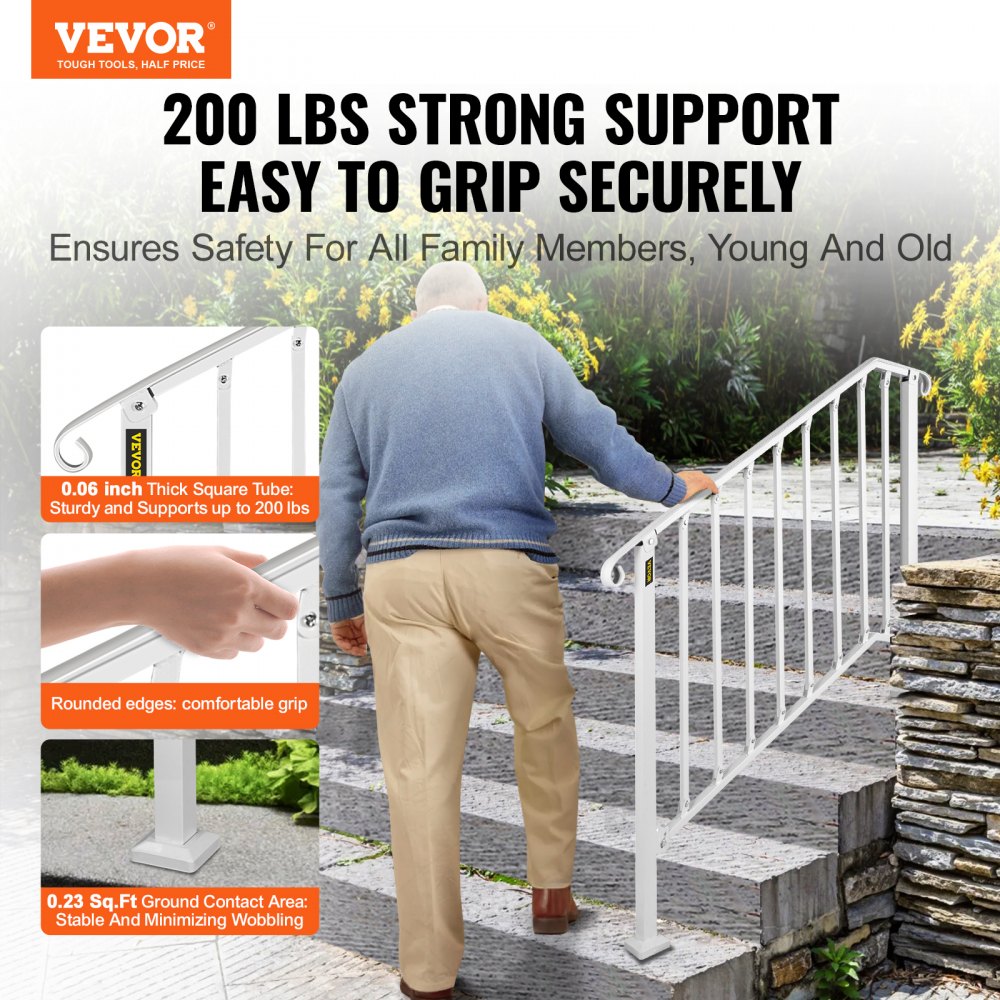Picket#3 - Adjustable Wrought Iron Handrail for 3 or 4 Steps