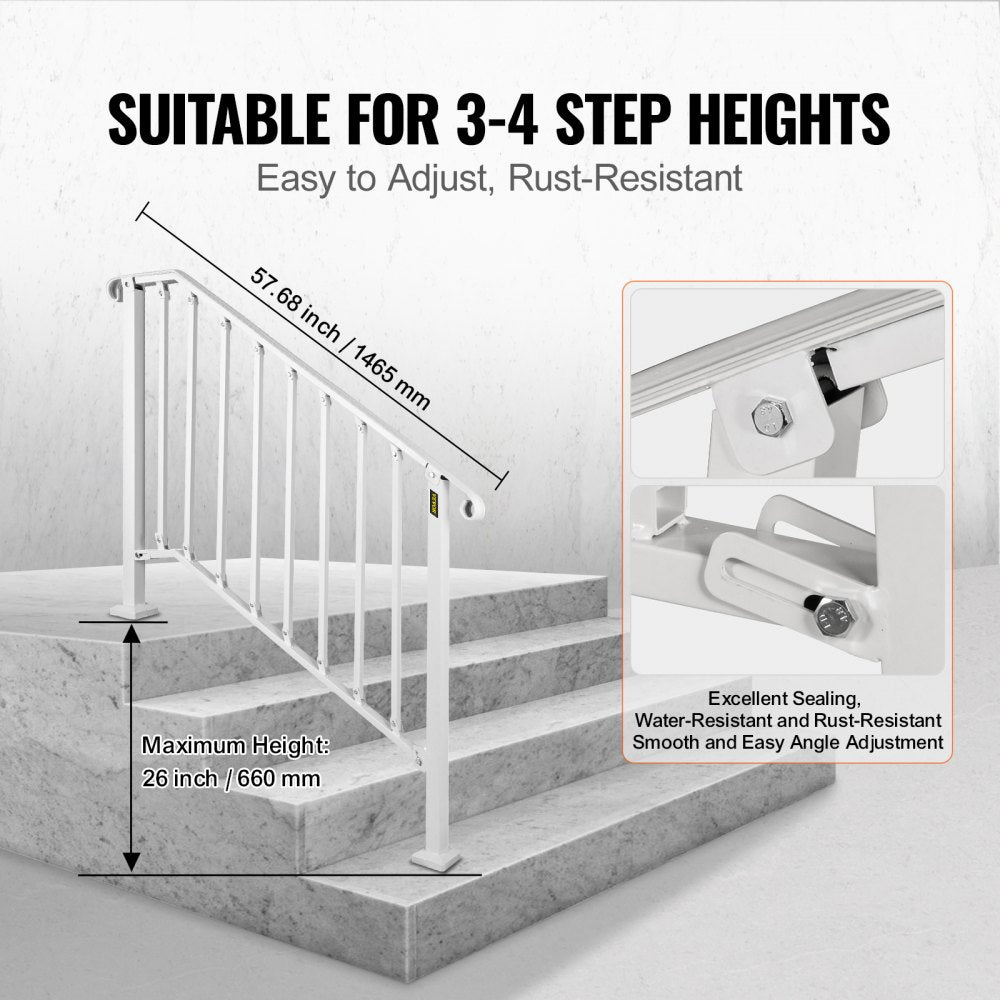 Picket#3 - Adjustable Wrought Iron Handrail for 3 or 4 Steps