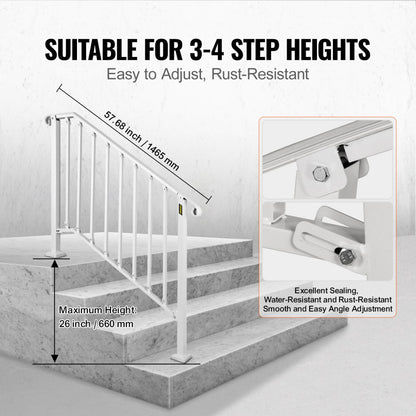 Picket#3 - Adjustable Wrought Iron Handrail for 3 or 4 Steps
