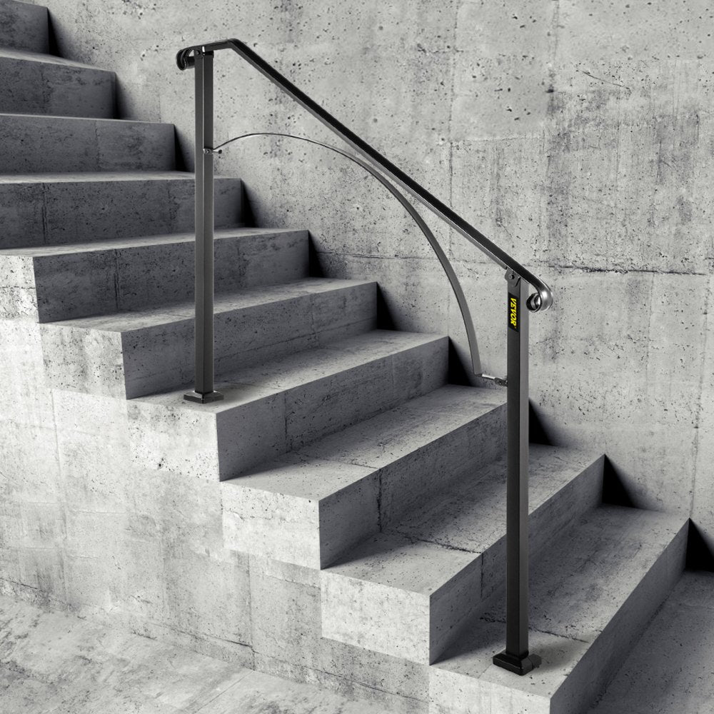 Arch#3 - Wrought Iron Handrail for 3-4 Steps, Rustproof Design