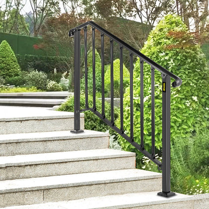 Picket#3 - Durable Wrought Iron Handrail for 3-4 Steps, Rustproof Design
