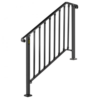 Picket#3 - Durable Wrought Iron Handrail for 3-4 Steps, Rustproof Design