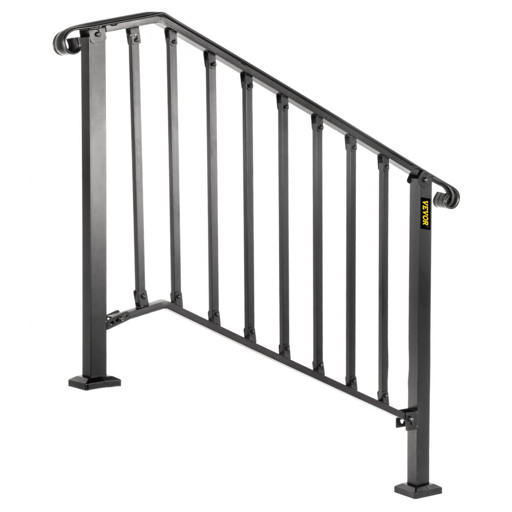 Picket#3 - Durable Wrought Iron Handrail for 3-4 Steps, Rustproof Design