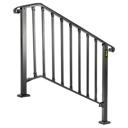 Picket#3 - Durable Wrought Iron Handrail for 3-4 Steps, Rustproof Design