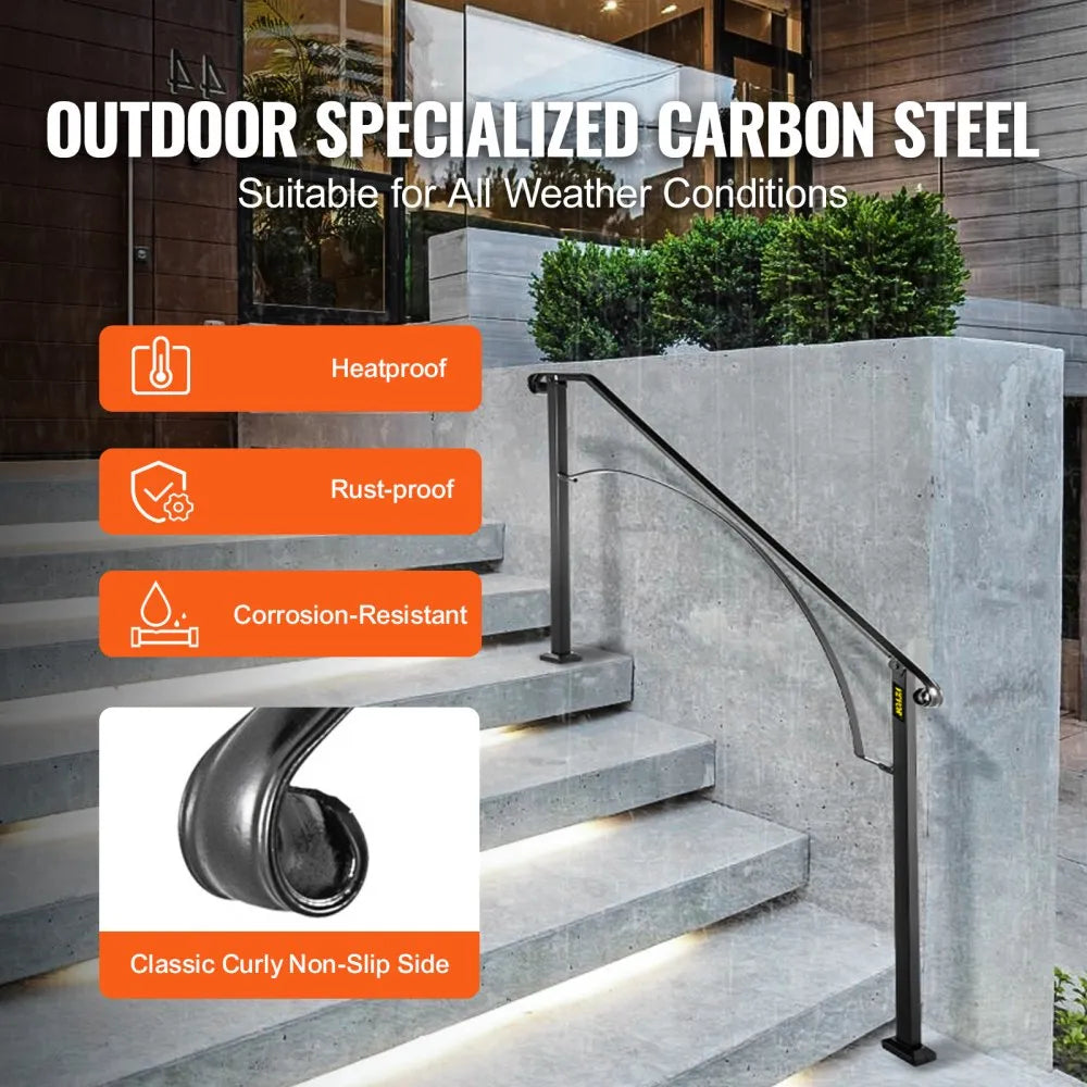 Arch#4 - Adjustable Wrought Iron Handrail for 4-5 Step Stairs
