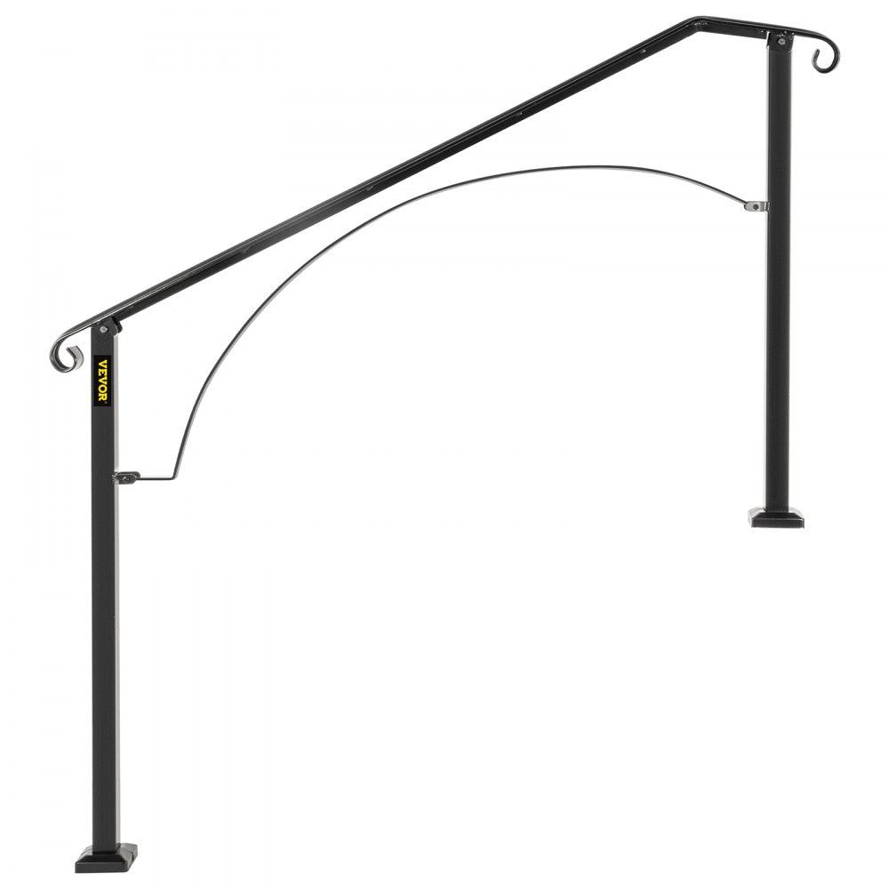 Arch#4 - Adjustable Wrought Iron Handrail for 4-5 Step Stairs