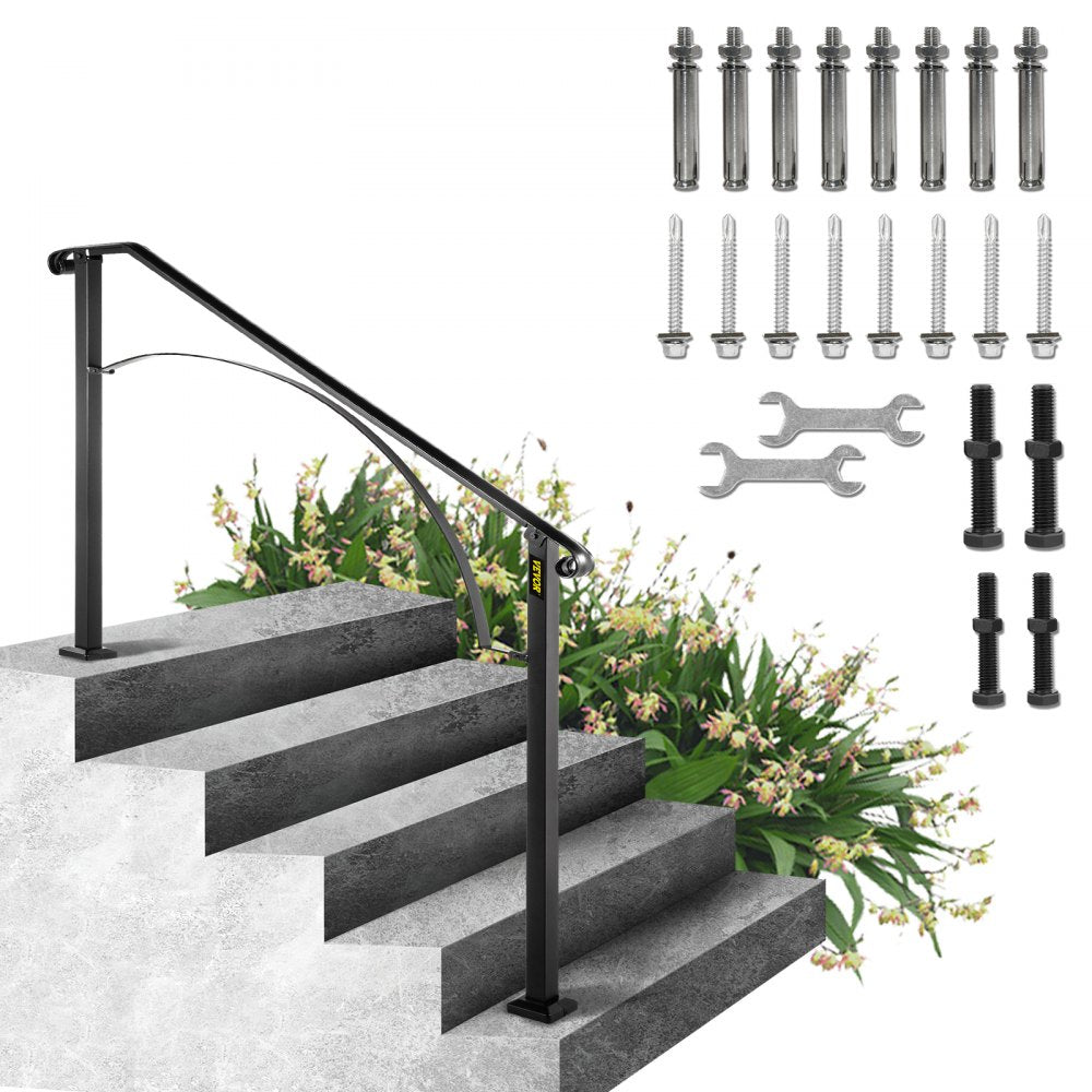 Arch#4 - Adjustable Wrought Iron Handrail for 4-5 Step Stairs