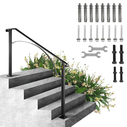 Arch#4 - Adjustable Wrought Iron Handrail for 4-5 Step Stairs
