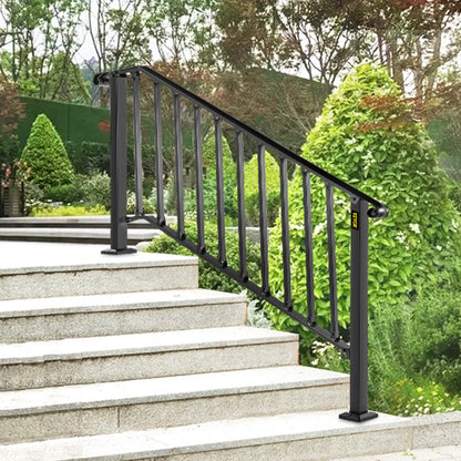Picket#4 - Durable Wrought Iron Handrail for 4-5 Steps, Rustproof Design