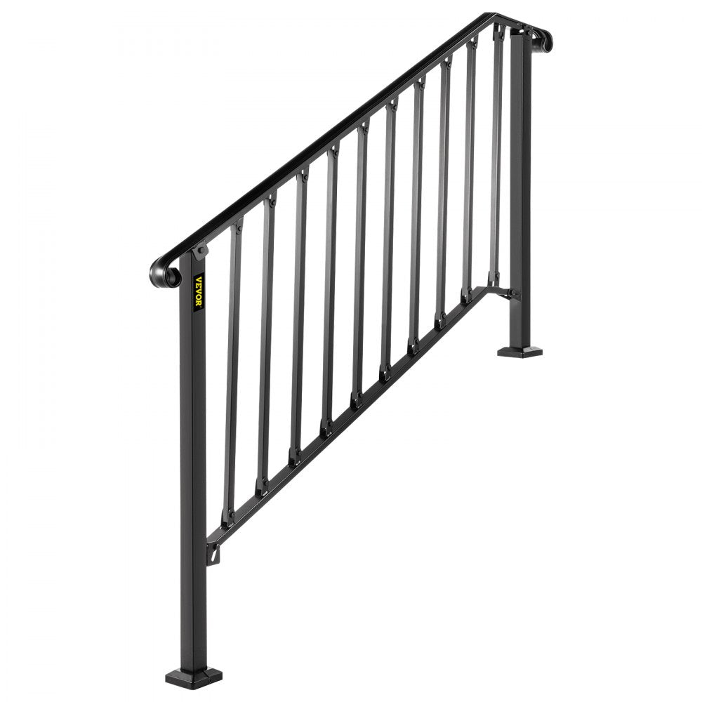 Picket#4 - Durable Wrought Iron Handrail for 4-5 Steps, Rustproof Design