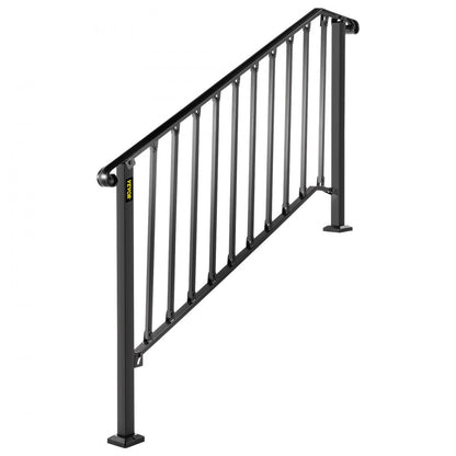 Picket#4 - Durable Wrought Iron Handrail for 4-5 Steps, Rustproof Design