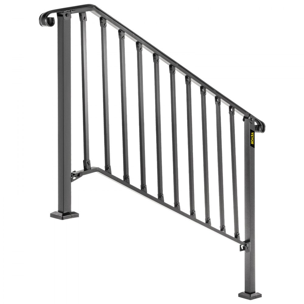 Picket#4 - Durable Wrought Iron Handrail for 4-5 Steps, Rustproof Design