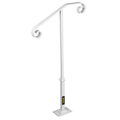 010873414291 - Stylish Wrought Iron Single Post Handrail for 1-2 Steps